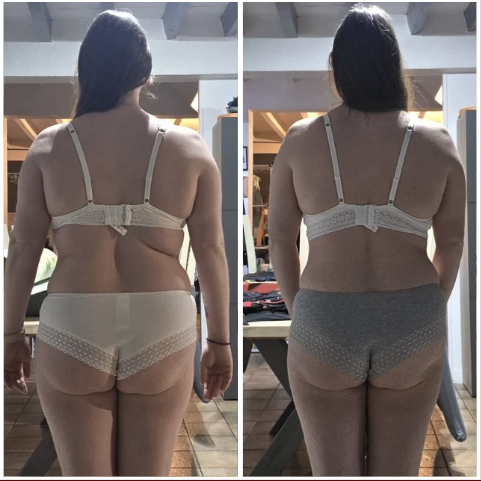 Avant après Ambre, perte de 4,6 kg en 1 mois
